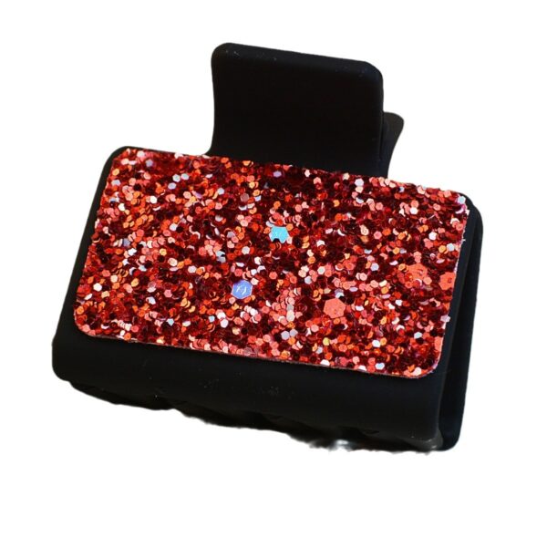 Wholesale Gretel Sequin PU Leather Hair Clip Shark Clip