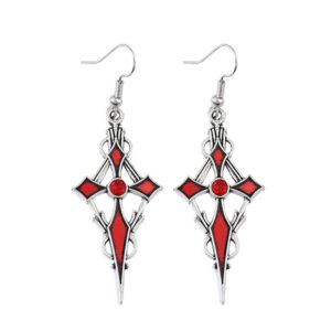 Pair of Red Cross Ruby Earrings