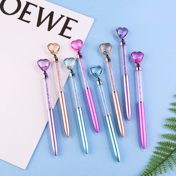 O1CN01SqYBPR1egFVy6KEjE_2208127063900-0-cib Wholesale Metal Rod Diamond Love Ball Pen Colored Crystal Flowing Sand Broken Diamond Pen
