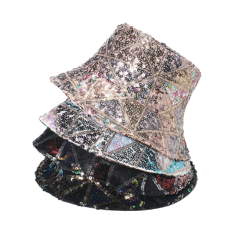 Wholesale Punk Geometric Sequins lyester Bucket Hat