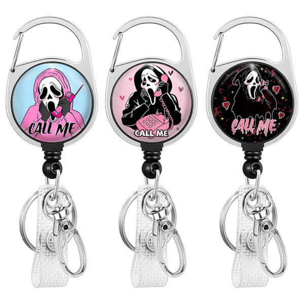 Wholesale ABS Halloween Pumpkin Roll Up Keychain