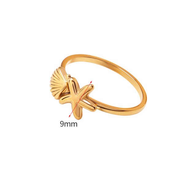 O1CN01SsDWO11VHfctzigOV_4112122628-0-cib Wholesale Stainless Steel 18k Gold Plated Starfish Shell Ring