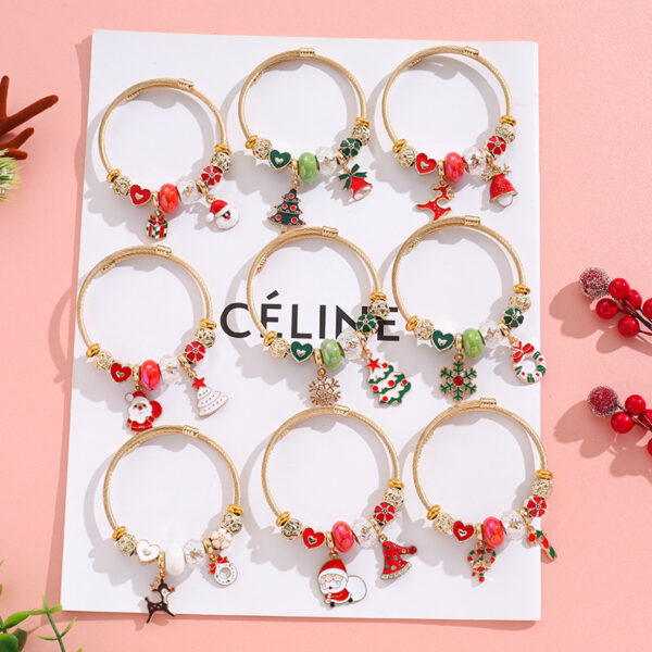 Wholesale Stainless Steel Santa Christmas Bracelet