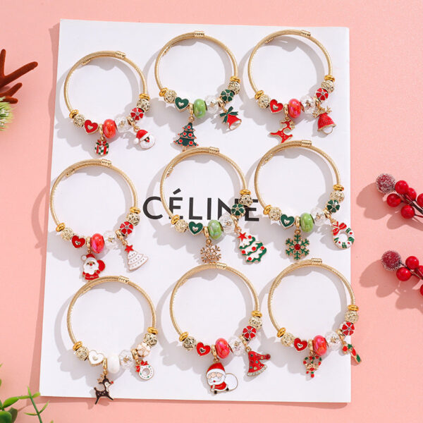 Wholesale Stainless Steel Santa Christmas Bracelet