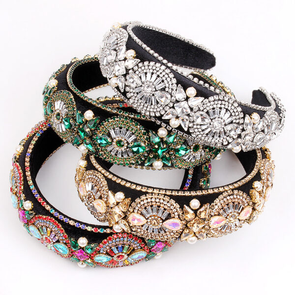 Wholesale New Vintage Crystal Rhinestone Sponge Headband