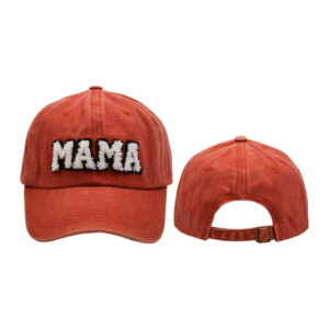 Orange mama-washed adult baseball cap / free size (Japanese buckle adjustable)