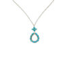 Wholesale Four Leaf Clover Turquoise Alloy Cross Chain Pendant Necklace