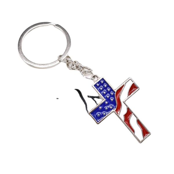 O1CN01Su3obX1Bs2ocrPeNu_0-0-cib Wholesale American Flag Cross Zinc Alloy Keychain