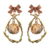 Wholesale Bow Hollow Alloy Earrings