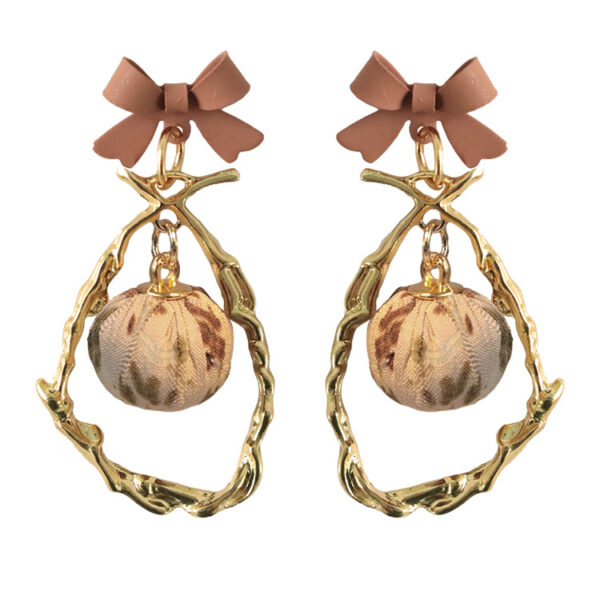Wholesale Bow Hollow Alloy Earrings