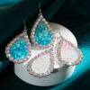 Wholesale Alloy Diamond Resin Pendant Earrings
