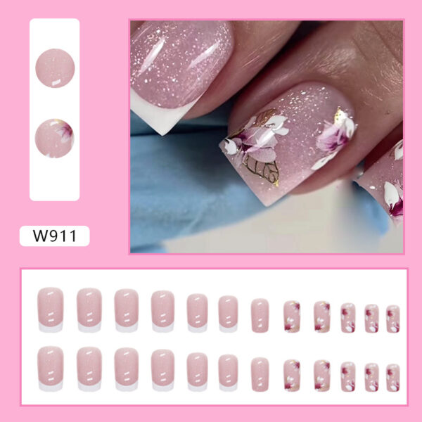 Wholesale Glitter Medium Length Floral Nail Stickers