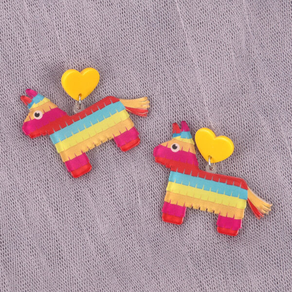 Wholesale Fashion Dragonfly Heart Rainbow Horse Acrylic Earrings