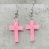 Wholesale Stylish Glitter Cross Resin Drop Earrings