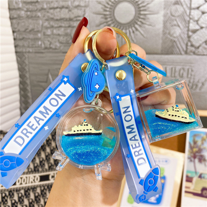 Wholesale Into Oil Boat ift Bottle Acrylic Keychains