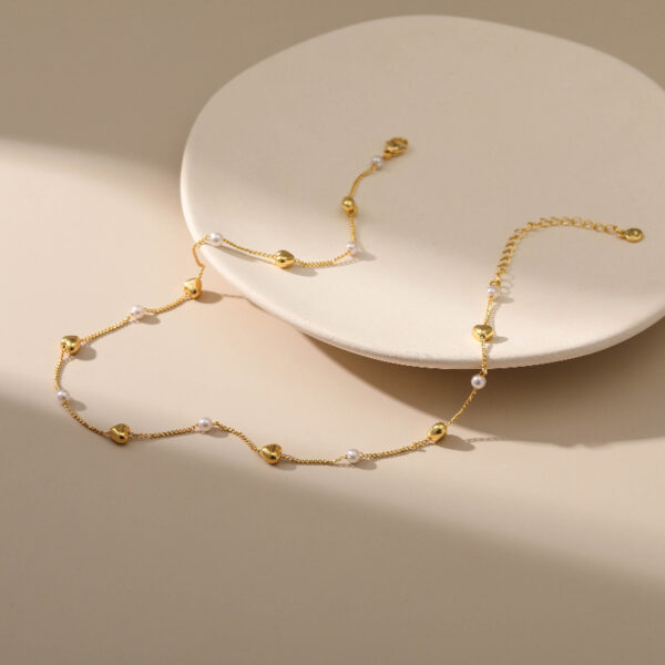 Wholesale Brass Plated 18K Gold Pearl Necklace