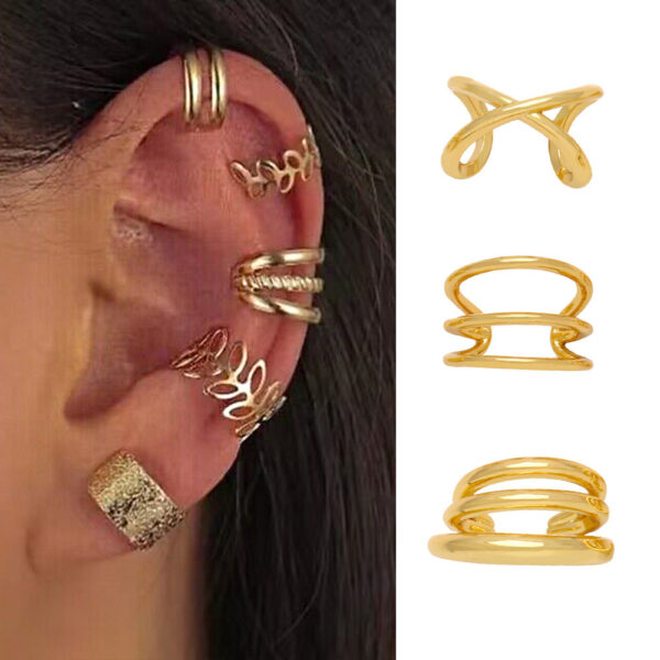 Wholesale Geometric Irregular Ear Clips Without Pierced Copper Earrings