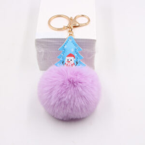 Taro purple / Christmas tree fur ball pendant