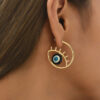 Wholesale Devil Eyes Vintage Oil Drips Metal Earrings
