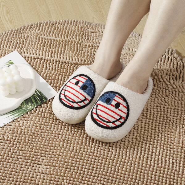 Wholesale New National Flag Smiley Home Warm Winter Cotton Slippers