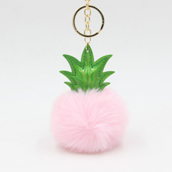 Wholesale Polyester Pineapple Fur Ball Keychain