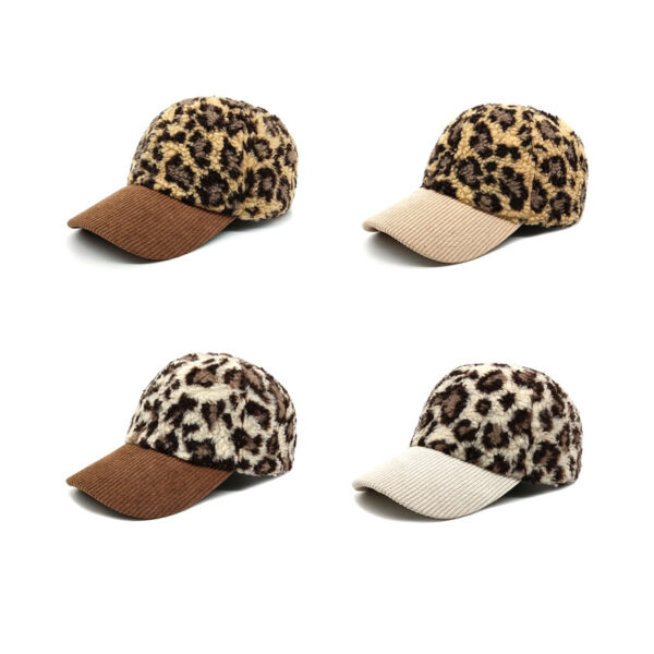 Wholesale Autumn and Winter Retro Color Matching Leopard Print Cold Warm Polyester Baseball Cap
