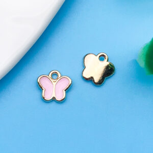 1 8.5x8mm oil dripping pink butterfly-10998-0.3g