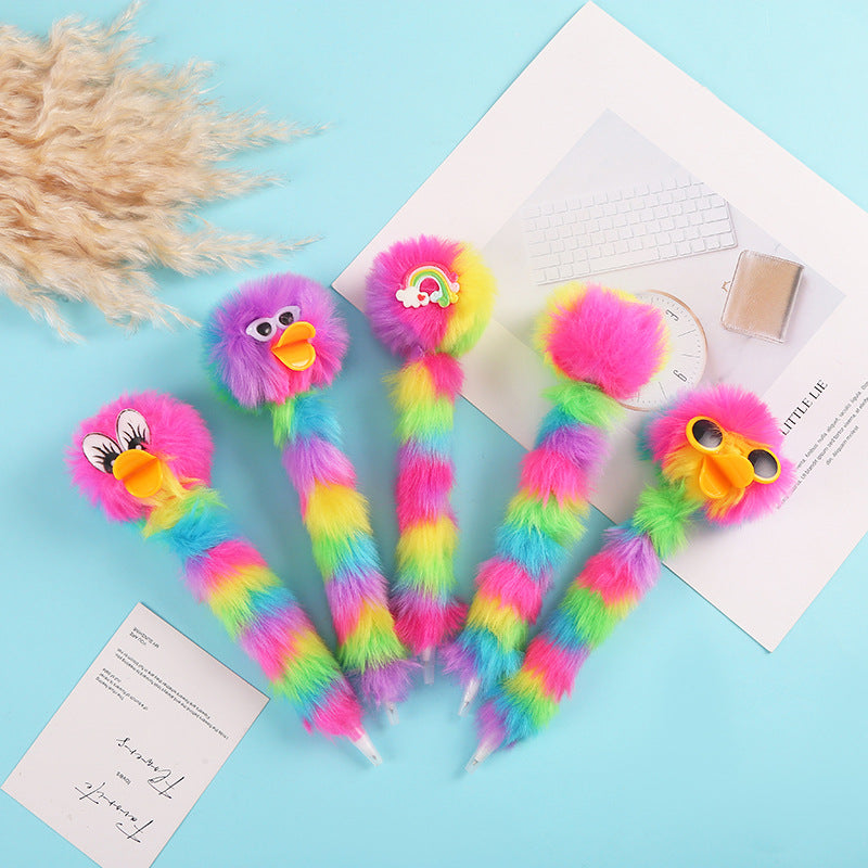 Wholesale Colorful Plush Cartoon Plastic Ballint Pen