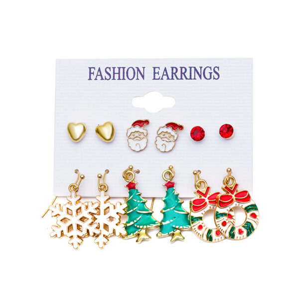 Wholesale Christmas Santa Claus Snowflake Bell Elk Alloy Earrings