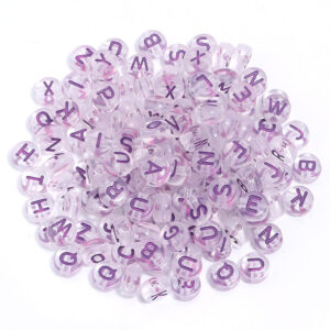 White background plus purple word mixed / (100 pcs/pack) diameter is about 7mm, thickness is about 4mm, hole diameter is about 1.5mm, 100pcs per pack