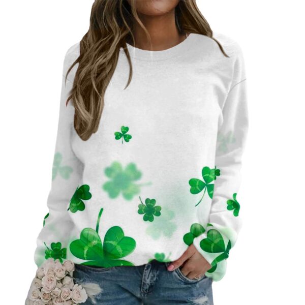 Wholesale of St. Patrick's Day Green Pullover Printed Polyester Hoodies