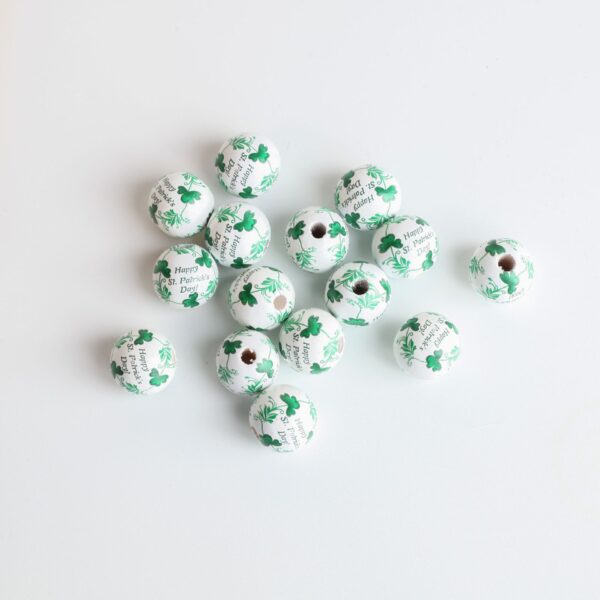 Wholesale Beads Wood St. Patrick's Day 10pcs Mardi Gras OLY-BDS-DJ006