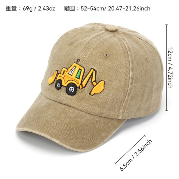 O1CN01TCml1x1fipbKQQyw7_2215600164041-0-cib Wholesale Kids Washed Fabric Excavator Embroidery Baseball Cap