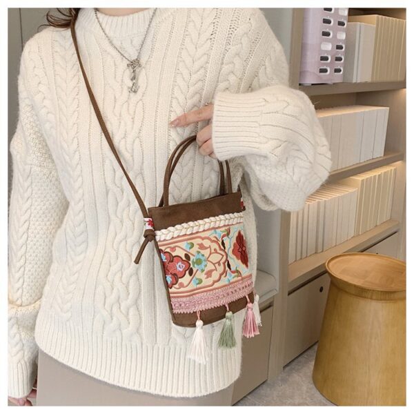 Wholesale Canvas Ethnic Tassel Bag