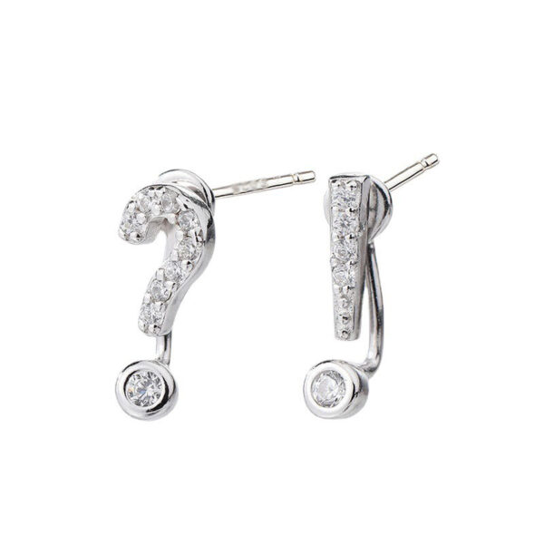 Wholesale Question Mark Exclamation Mark 925 Silver Needle Alloy Earrings