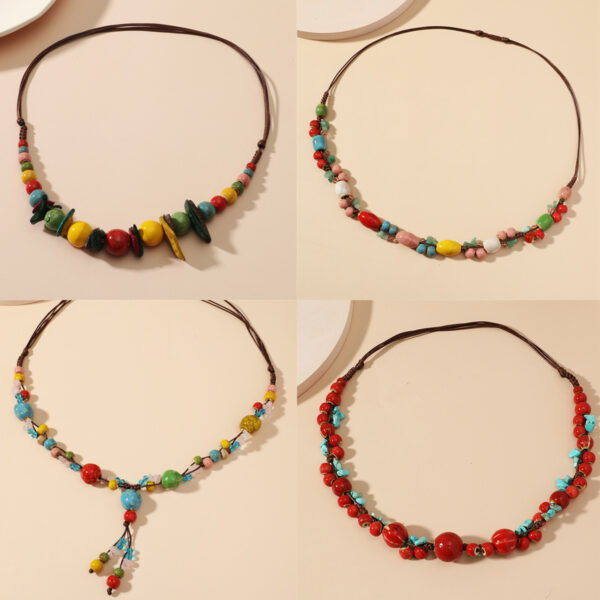 Wholesale Ceramic Gravel Colored Necklaces