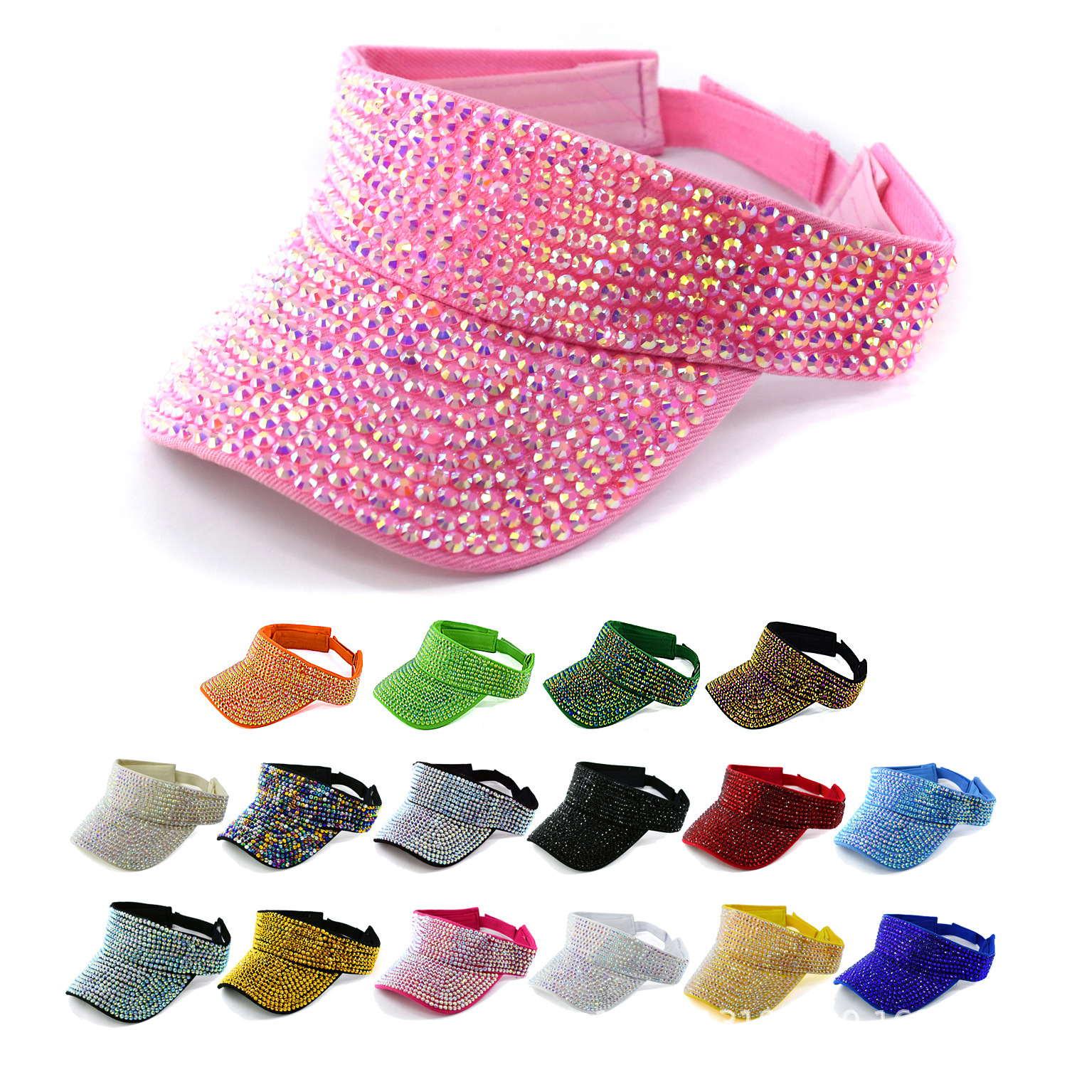 Wholesale Amazon Cross-border Tide Brand Empty Top Baseball Cap Casual Rhinestone Cap Uncapped Acrylic Diamond Cap Outdoor Sun Hat