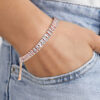 Wholesale Copper Rectangular Zircon Adjustable Bracelet
