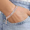 Wholesale Copper Rectangular Zircon Adjustable Bracelet