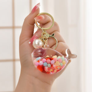 Red / Light gold buckle + oil bottle fish + pearls