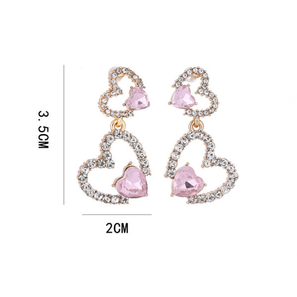 Wholesale Heart Full Diamond Alloy Earrings