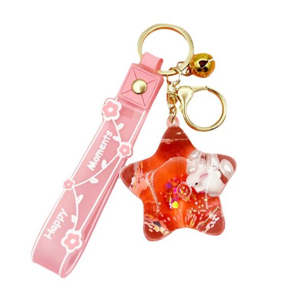 Wholesale Cherry Blossom Oil Bunny Drift Bottle Acrylic Keychains