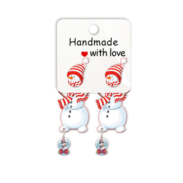 Wholesale Cartoon Christmas Snowman Resin Earrings