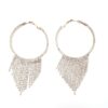 Wholesale Tassel Rhinestone Claw Chain Alloy Earrings