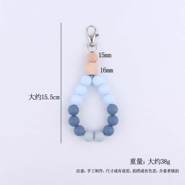 Wholesale Colorful Silicone Beaded Wrist Keychain