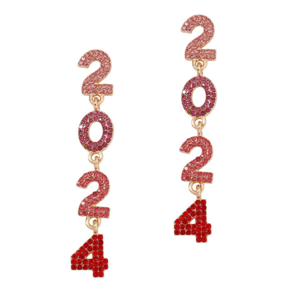 O1CN01TSJPe31gFnuVSV6eL__2213748334113-0-cib Wholesale 2024 Full Diamond Digital Zinc Alloy Earrings