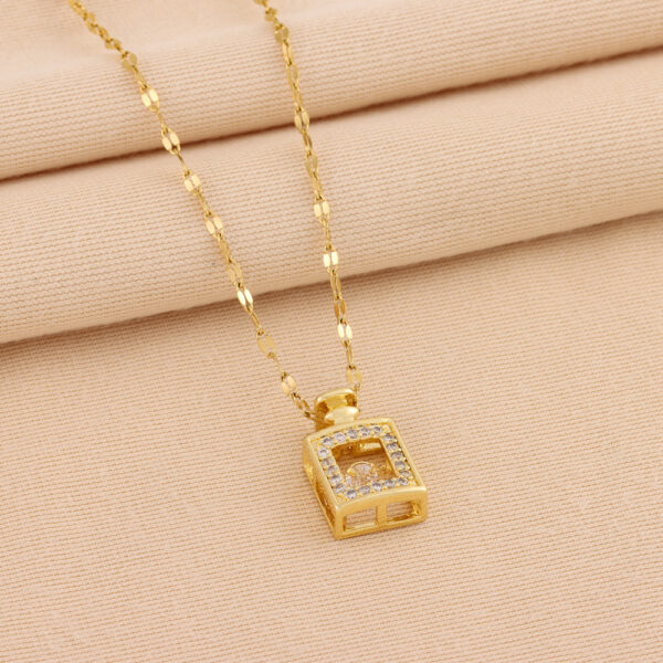 Wholesale Perfume Bottle Collarbone Stainless Steel Necklace