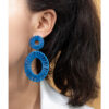 Wholesale Colorful Raffia Alloy Earrings