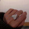 Wholesale Heart Full of Diamonds Zircon Rings