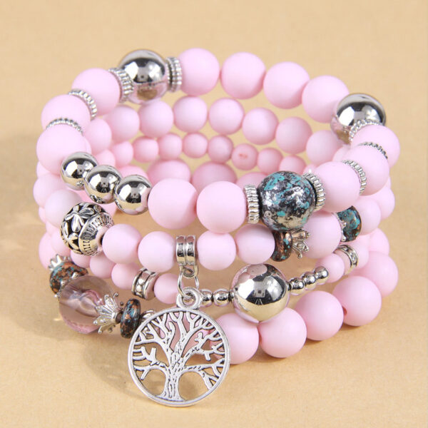 O1CN01TUdPLn24CBVnpyhnQ_2149317354-0-cib Wholesale Alloy Tree of Life Pendant Frosted Bead Multilayer Bracelet